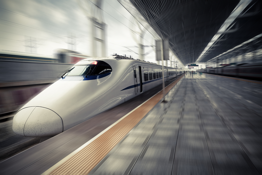 High Speed train with motion blur – shutterstock_90982436